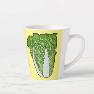 Chinese cabbage cartoon illustration latte mug