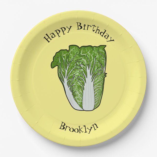 Chinese cabbage cartoon illustration paper plate (Front)