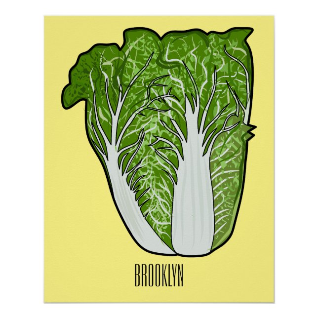 Chinese cabbage cartoon illustration  poster (Front)