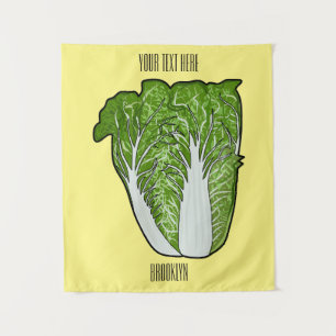 Chinese cabbage cartoon illustration tapestry