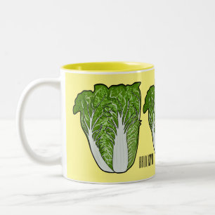 Chinese cabbage cartoon illustration Two-Tone coffee mug