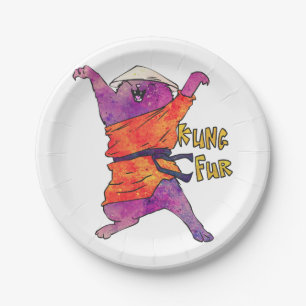 Chinese cat - Choose background color Paper Plate