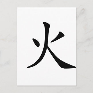 Chinese Character : huo, Meaning: fire Postcard