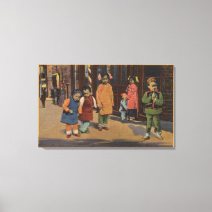 Chinese Children in Chinatown- San Francisco, CA 2 Canvas Print