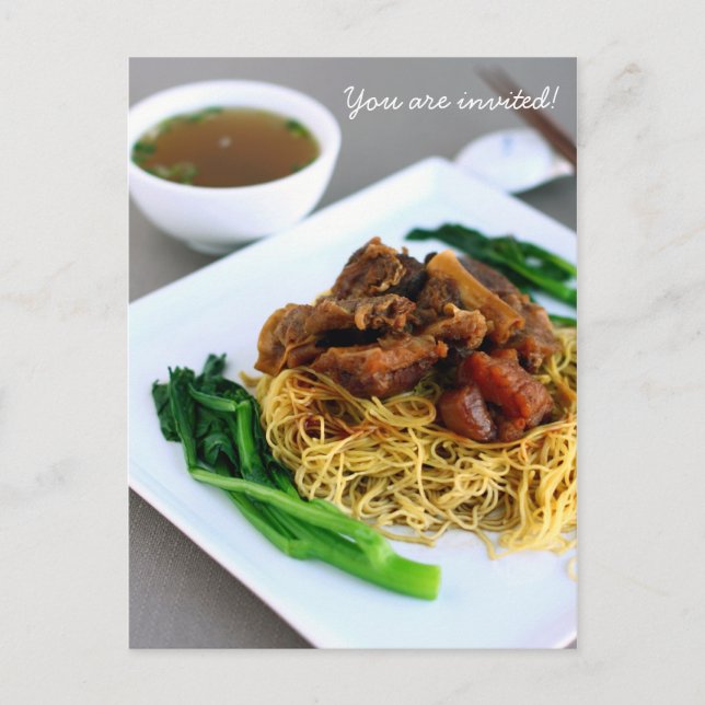 Chinese Chow Mein Collection Invitation Postcard (Front)