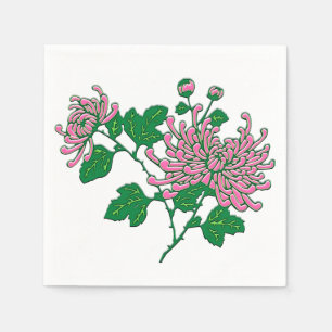 Chinese chrysanthemums - soft pink napkin