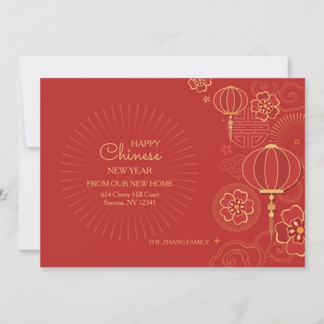 Chinese Colour Burst New Year New Home Card (Front)