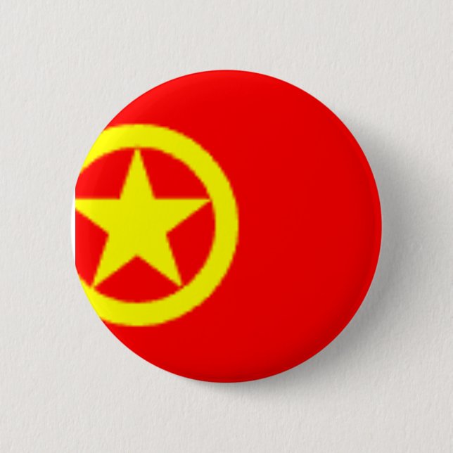 CHINESE COMMUNIST FLAG 2 INCH ROUND BUTTON (Front)