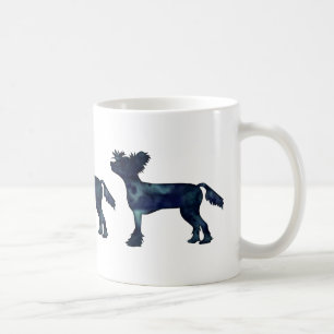 Chinese Crested Black Watercolor Silhouette Coffee Mug