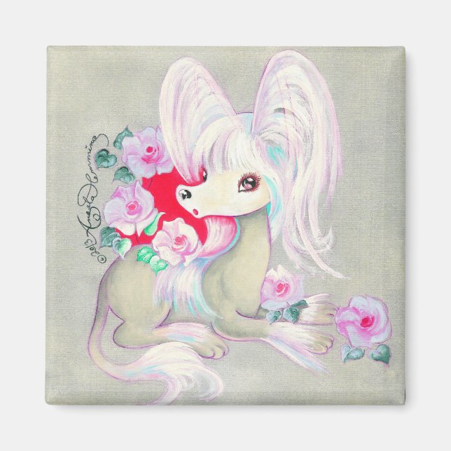 Chinese Crested Cute Puppy Dog Magnet (Front)