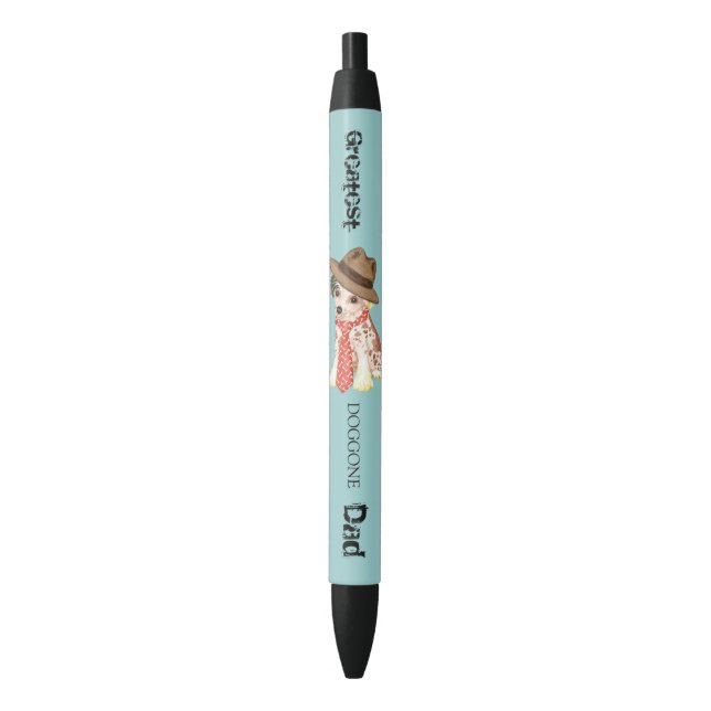 Chinese Crested Dad Black Ink Pen (Front Vertical)