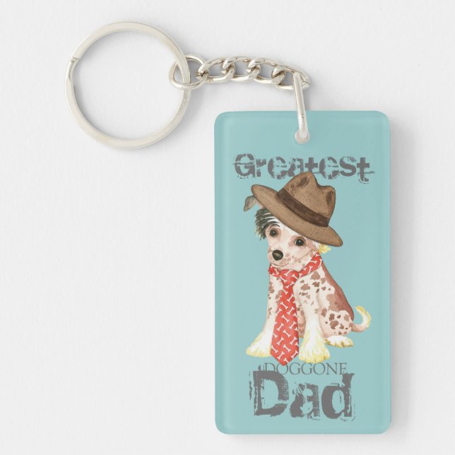 Chinese Crested Dad Keychain (Front)
