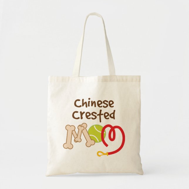 Chinese Crested Dog Breed Mom Gift Tote Bag (Front)