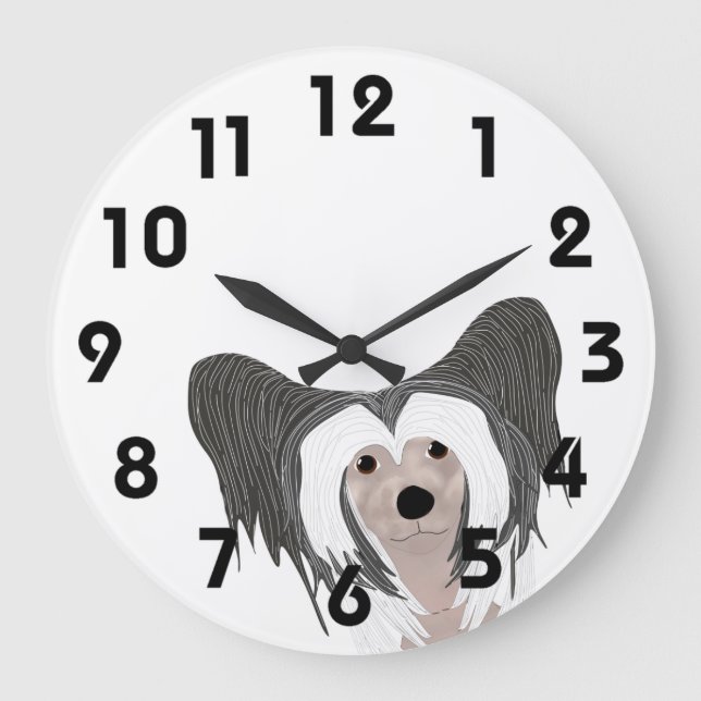 Chinese Crested Dog Clock (Front)