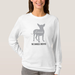 Chinese Crested Dog College with Your Dog's Name T-Shirt