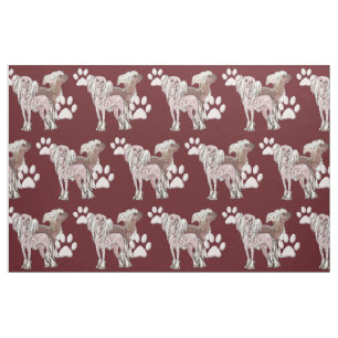 Chinese Crested dog fabric