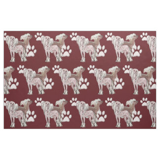 Chinese Crested dog fabric