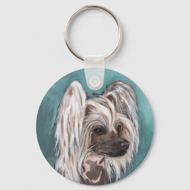 Chinese crested dog keychain (Front)