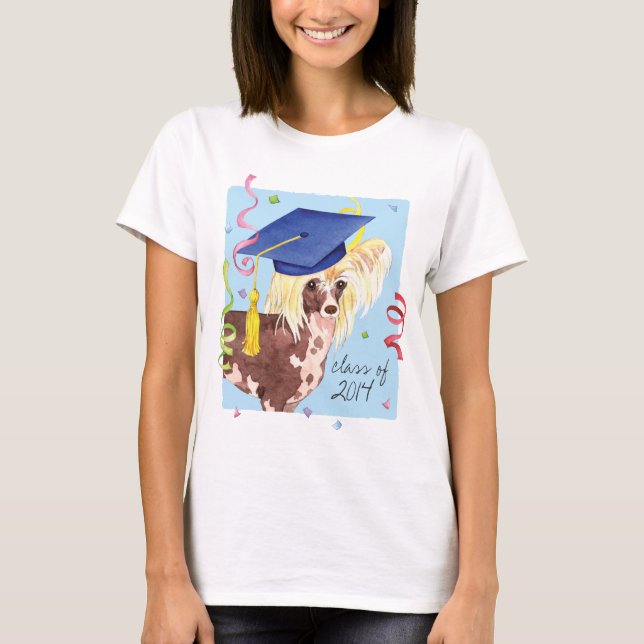 Chinese Crested Graduate T-Shirt (Front)