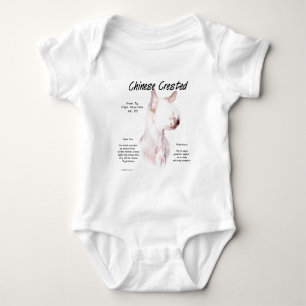Chinese Crested (hairless) History Design Baby Bodysuit