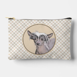 Chinese Crested Hairless Painting Original Dog Art Accessory Pouch