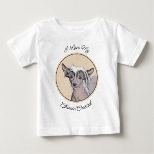 Chinese Crested Hairless Painting Original Dog Art Baby T-Shirt