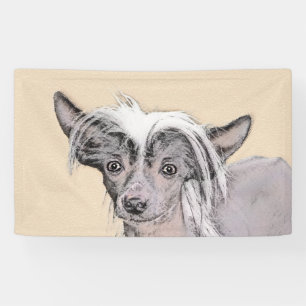 Chinese Crested Hairless Painting Original Dog Art Banner