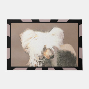 Chinese Crested Hairless Painting Original Dog Art Doormat