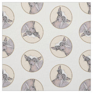 Chinese Crested Hairless Painting Original Dog Art Fabric