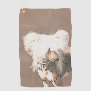 Chinese Crested Hairless Painting Original Dog Art Golf Towel