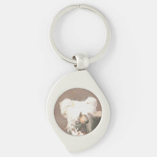 Chinese Crested Hairless Painting Original Dog Art Keychain