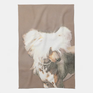 Chinese Crested Hairless Painting Original Dog Art Kitchen Towel