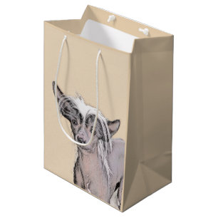 Chinese Crested Hairless Painting Original Dog Art Medium Gift Bag