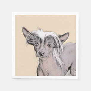 Chinese Crested Hairless Painting Original Dog Art Napkin