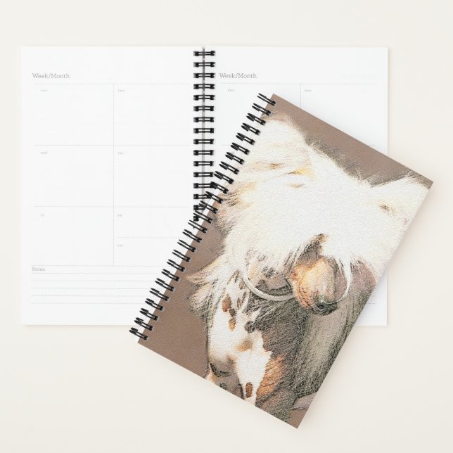 Chinese Crested Hairless Painting Original Dog Art Planner (Display)