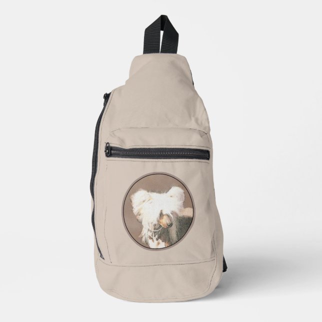 Chinese Crested Hairless Painting Original Dog Art Sling Bag (Front)