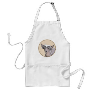 Chinese Crested Hairless Painting Original Dog Art Standard Apron