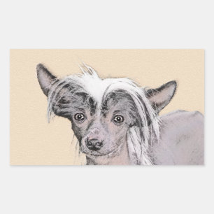 Chinese Crested Hairless Painting Original Dog Art Sticker