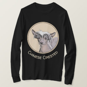 Chinese Crested Hairless Painting Original Dog Art T-Shirt