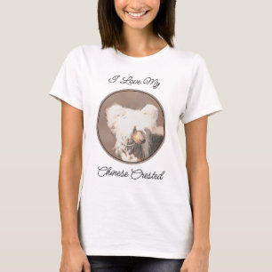 Chinese Crested Hairless Painting Original Dog Art T-Shirt