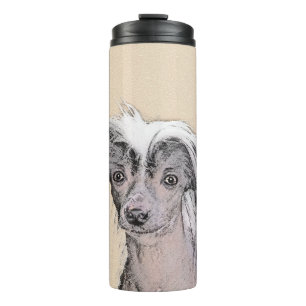 Chinese Crested Hairless Painting Original Dog Art Thermal Tumbler