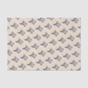 Chinese Crested Hairless Painting Original Dog Art Tissue Paper