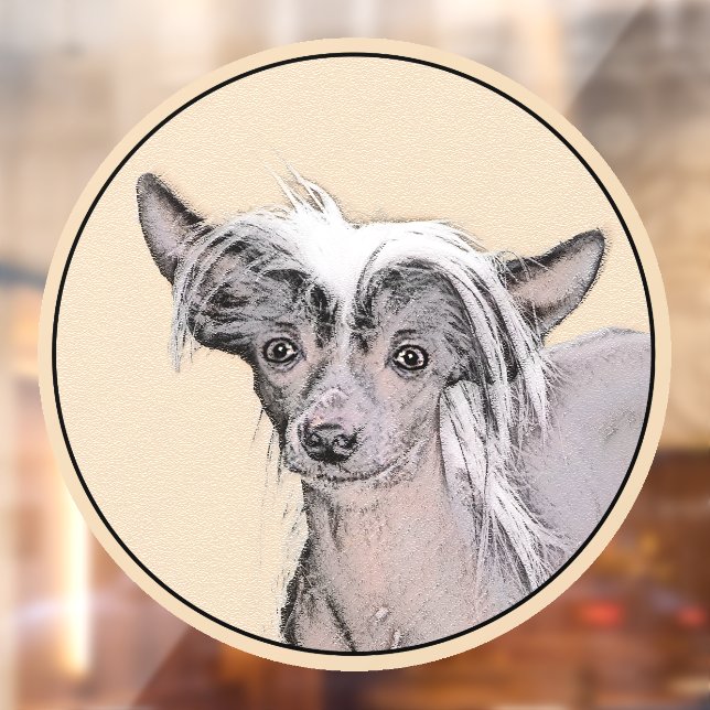 Chinese Crested Hairless Painting Original Dog Art Window Cling (Sheet 2)