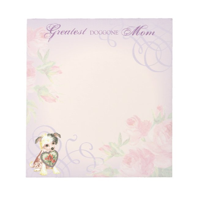 Chinese Crested Heart Mom Notepad (Front)