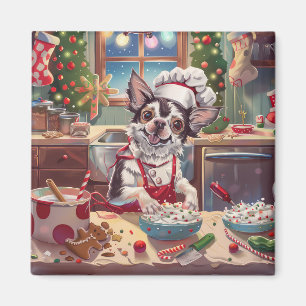 Chinese Crested Holiday Baking: Festive Christmas Magnet