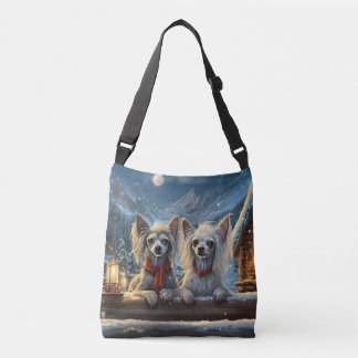 Chinese Crested Holiday Design By Rich AMeN Gill Crossbody Bag