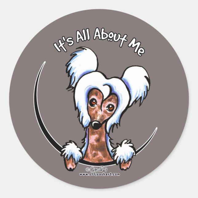Chinese Crested IAAM Classic Round Sticker (Front)