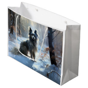 Chinese Crested Let It Snow Christmas Large Gift Bag