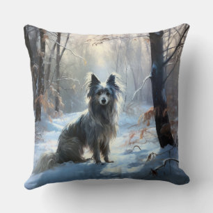 Chinese Crested Let It Snow Christmas Throw Pillow