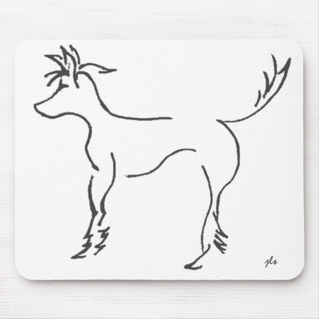 chinese crested line drawing mousepad (Front)